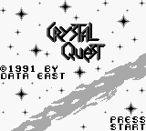 Crystal Quest title screen for GameBoy